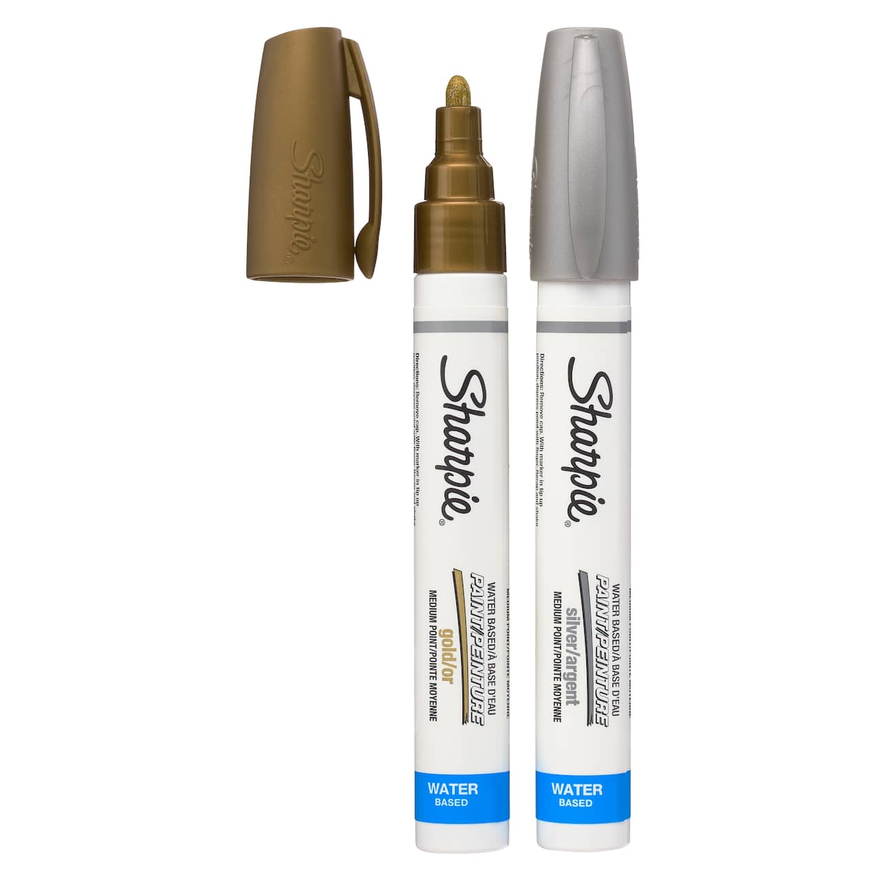 Sharpie® Water-Based Paint Markers, Medium Gold & Silver